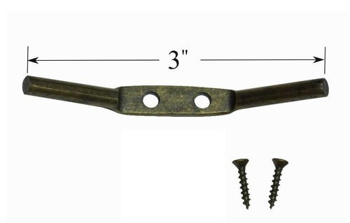 Stamped brass cord cleat - 3",